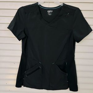 ScrubStar Performance Top Black with Turquoise details